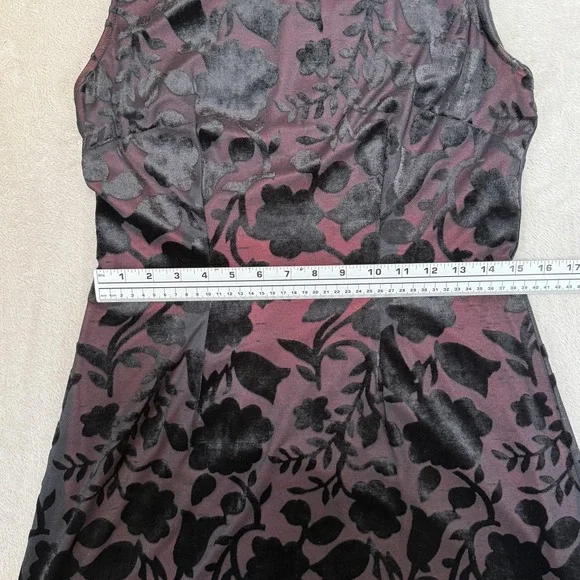 Vtg‎ Black Velvet Burnout Dress Womens 8 Sheer Mesh Y2K Whimsigoth Fairy Grunge - Picture 11 of 13